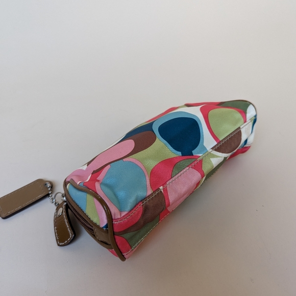 Coach Cosmetic Satin Pouch Multicolor Scarf Print - Picture 3 of 12